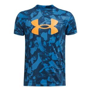 Boy's Under Armour UA Tech Printed Short Sleeve T-Shirt - Bright Blue - XL - NWT